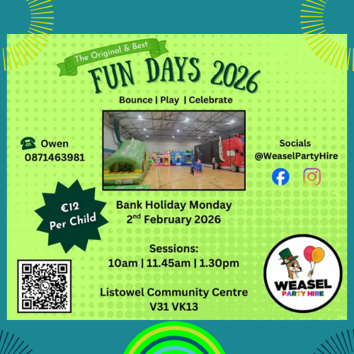 Weasel Fun Day Event at Listowel Community Centre